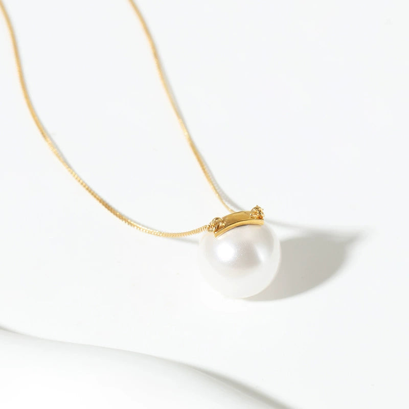 925 sterling silver gold-plated pearl necklace