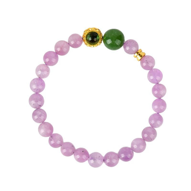 Natural crystal, kunzite bracelet