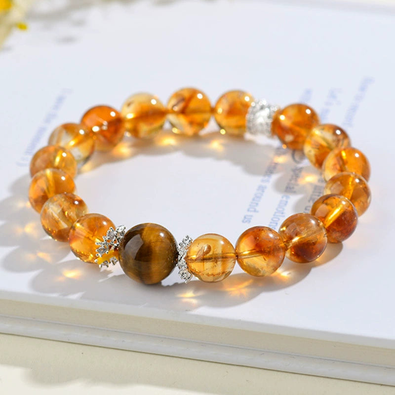 Natural crystal, Topaz, Tiger's Eye Stone, original bracelet