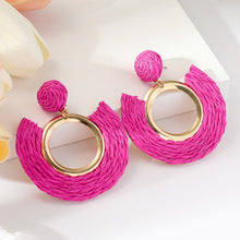 Hand-woven raffia earrings