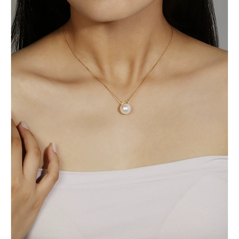 925 sterling silver gold-plated pearl necklace