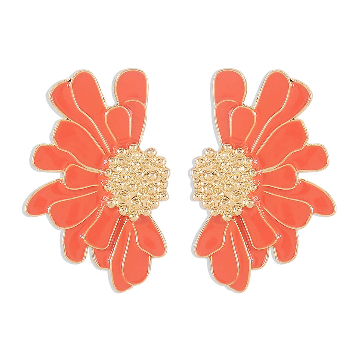 Colored flower stud earrings