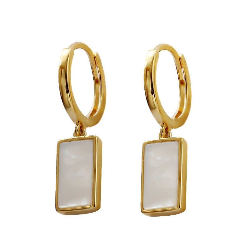 Natural shell set pendant earrings, 925 sterling silver gold plated